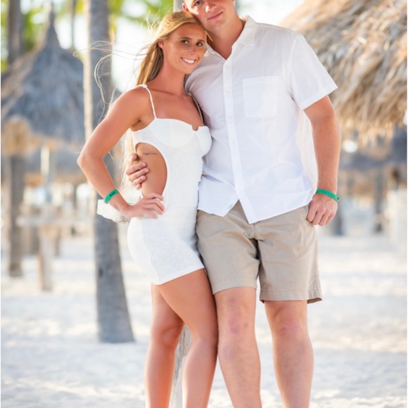 White Shein Mini Cut Out Dress - Picture 2 of 2